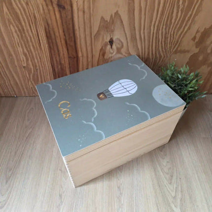 Houten Herinneringskist in stijl geboortekaartje