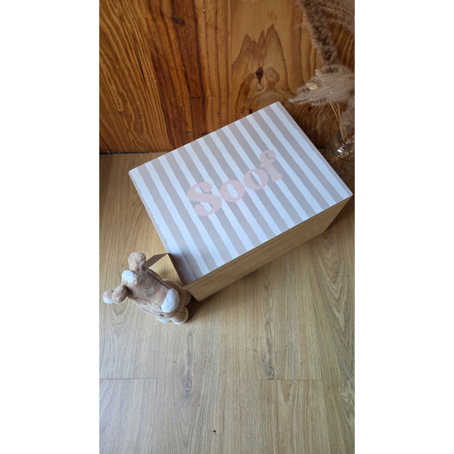 Houten Herinneringskist met naam Stripes | Full colour