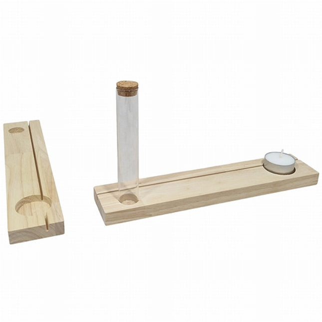 Kaarthouder A3 Formaat rubberwood incl buisje en wax houder