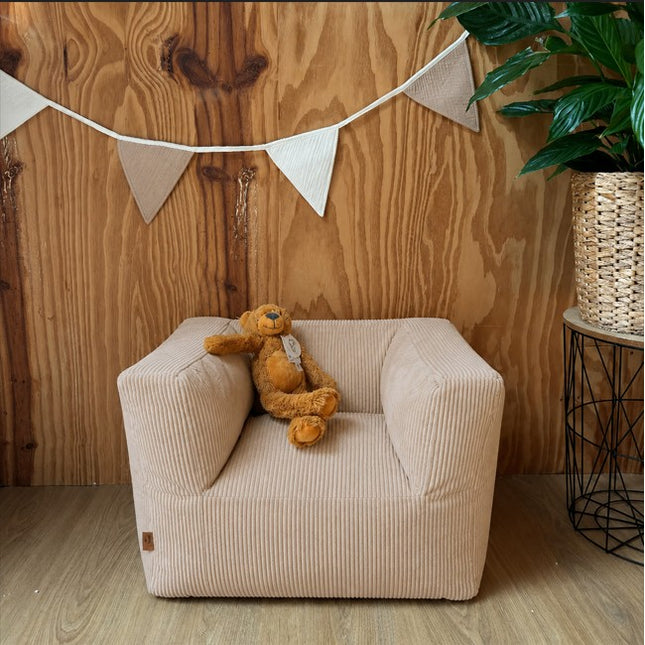 Jollein Beanbag Fauteuil | Kinderstoeltje | Poef Corduroy naturel
