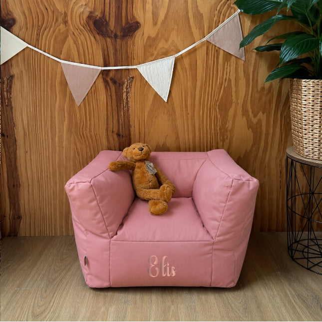 Jollein Beanbag Fauteuil | Kinderstoeltje met naam | Jollein Poef Mellow Pink