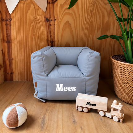 Jollein Beanbag Fauteuil | Kinderstoeltje met naam | Jollein Poef Mellow Storm Grey