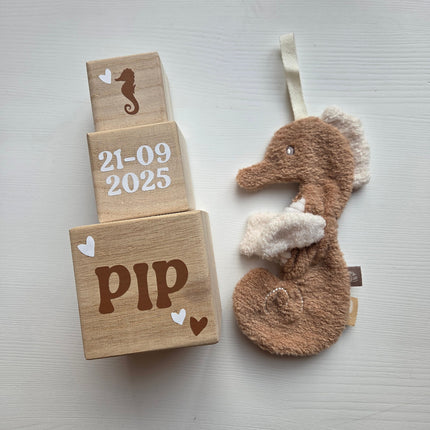 Leuke blokkentoren met speendoekje van Jollein