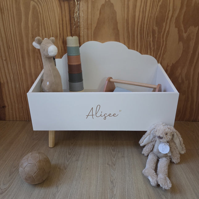 Wit boekenkastje met wolk design, leuk voor de kinderkamer