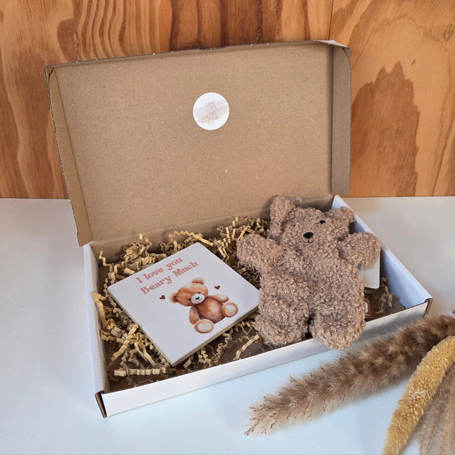 Leuk brievenbuspakketje I love you beary much in bruin