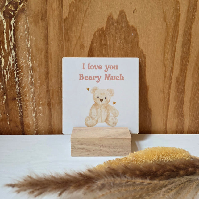 Houten Tegel Beertje | Beige