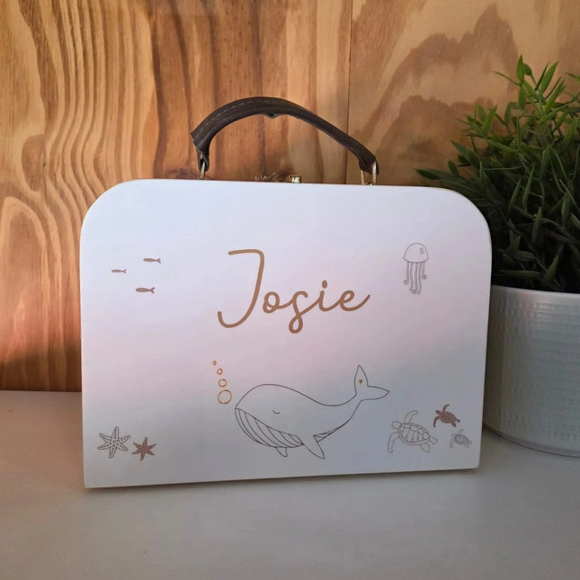 Kinderkoffertje met naam en walvisje | I Whale always Love you | Kraamcadeau met naam