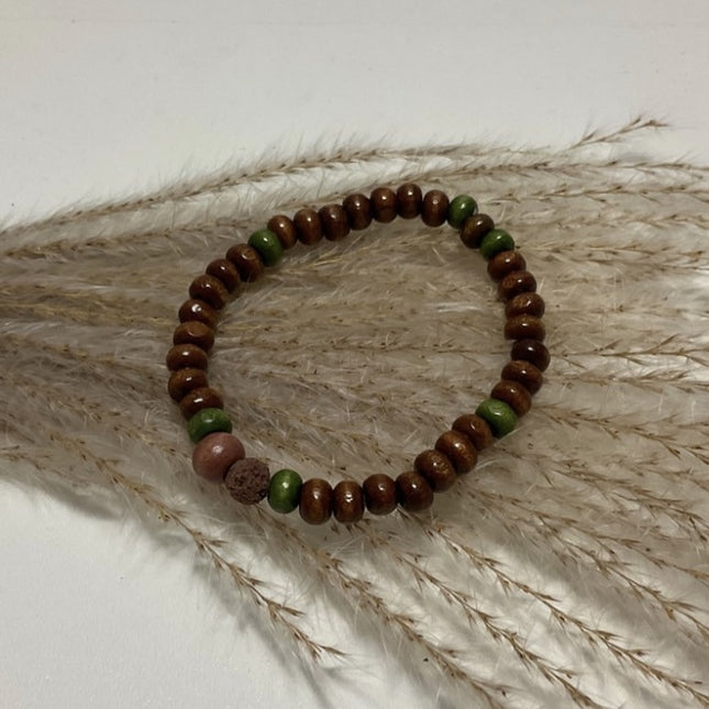 Houten kralen armband