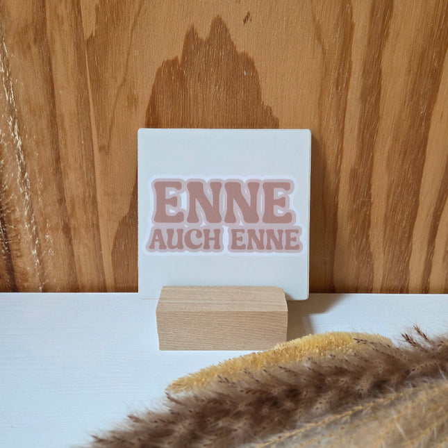 Houten teksttegel met humor