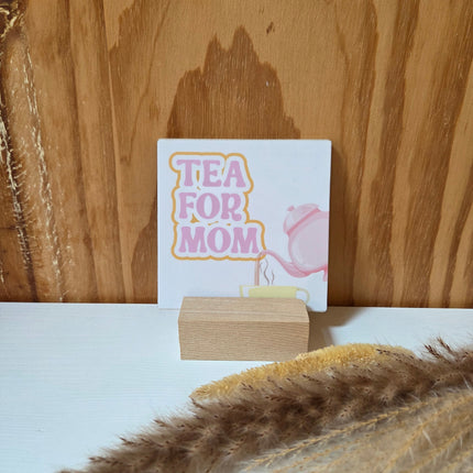 Houten tegel als cadeautje voor mama