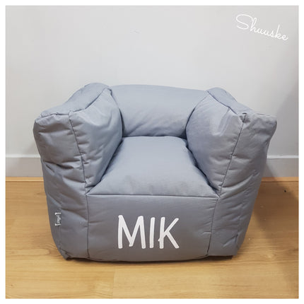 Jollein Beanbag Fauteuil | Kinderstoeltje met naam | Jollein Poef Mellow Storm Grey