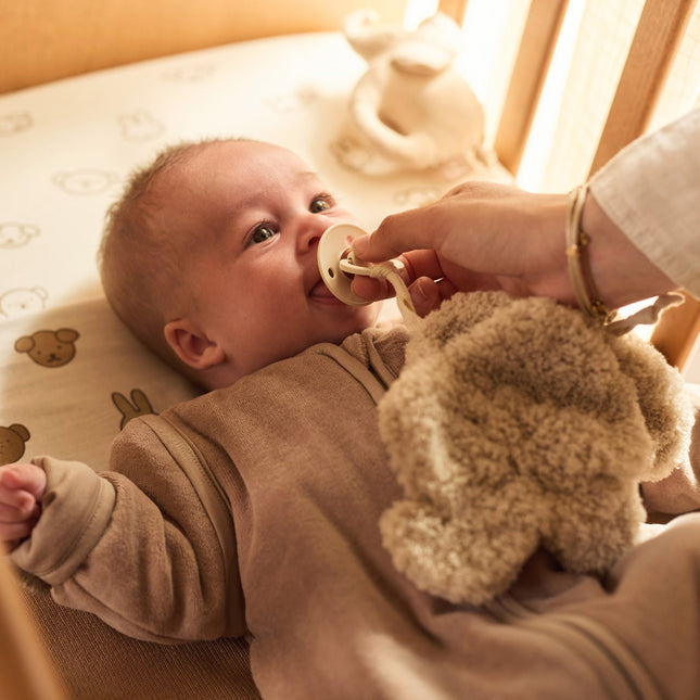 Sfeerfoto van een jollein speendoekje in de vorm van een olifantje