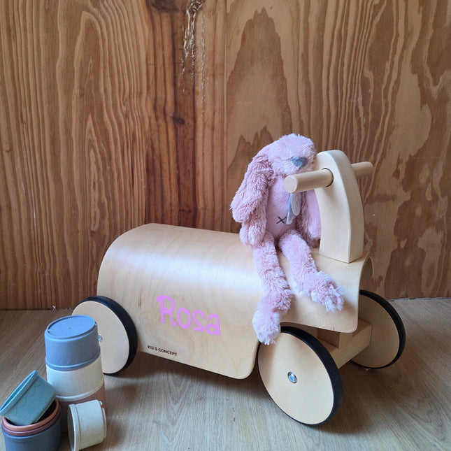 Kids concept loopwagen Aiden met naam in roze