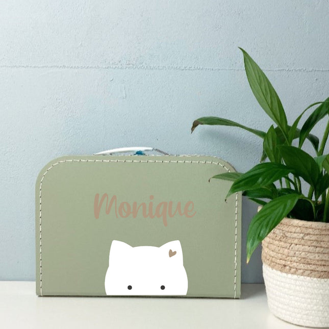 Kinderkoffertje met naam en poes erop