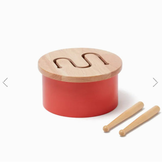 Kleine rode houten drum