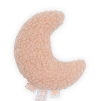 Roze rammelaar in de vorm van een maan