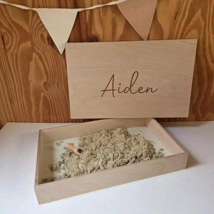 Sensorische speelbak met naam