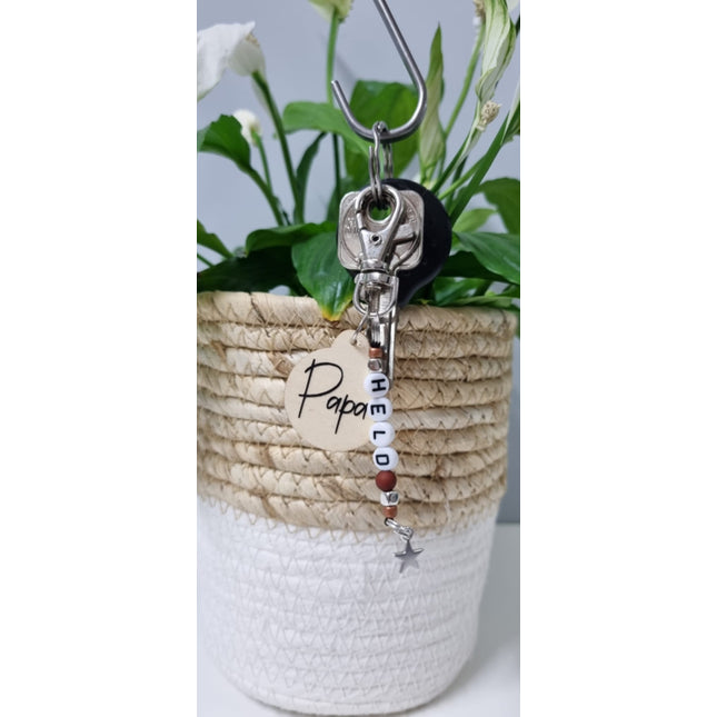 Sleutelhanger met tekst held papa erop