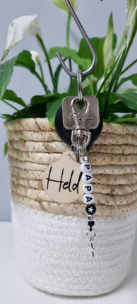 Sleutelhanger met tekst papa erop