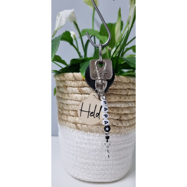 Sleutelhanger met tekst papa erop