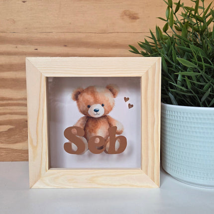 Een spaarpot met naam met een schattig beertje in full color