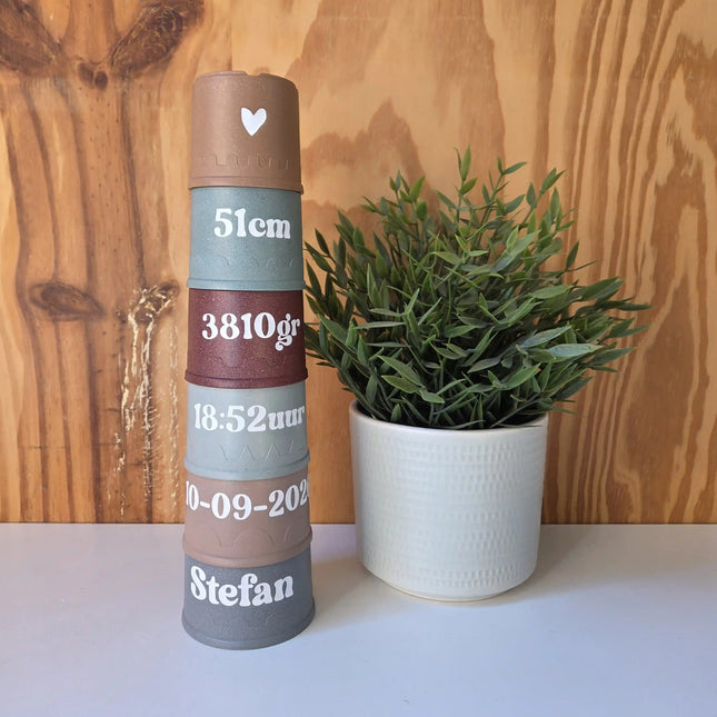 Stapeltoren met naam | Natuurlijke Tinten