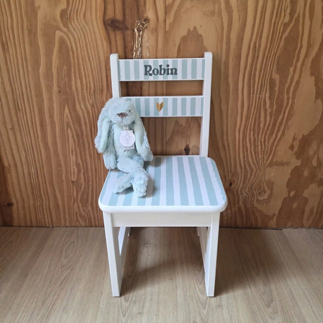 Houten kinderstoeltje met naam | Full color Stripes