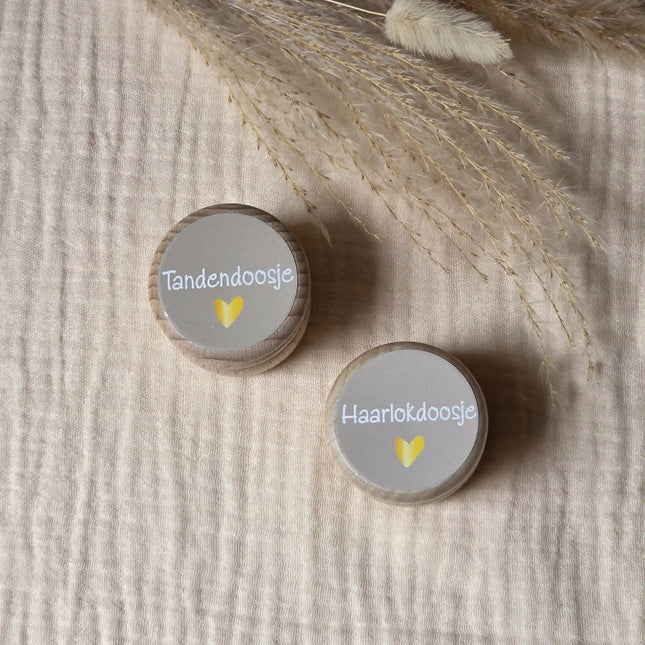 Tandendoosje met naam | Haarlokdoosje met Hartje