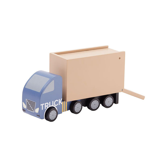 houten blauwe truck
