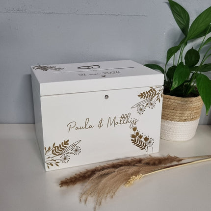 Witte enveloppenkaart met naam