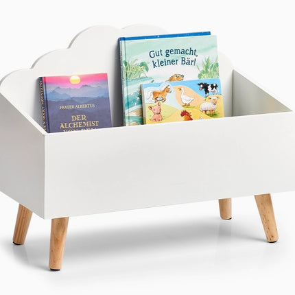 Wit kastje om boeken en speelgoed in op te bergen
