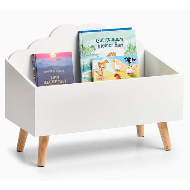 Wit kastje om boeken en speelgoed in op te bergen