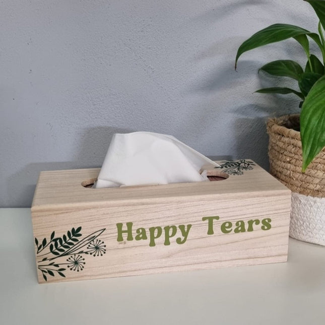 Houten tissue box Botanical Wedding | Huwelijks Cadeau