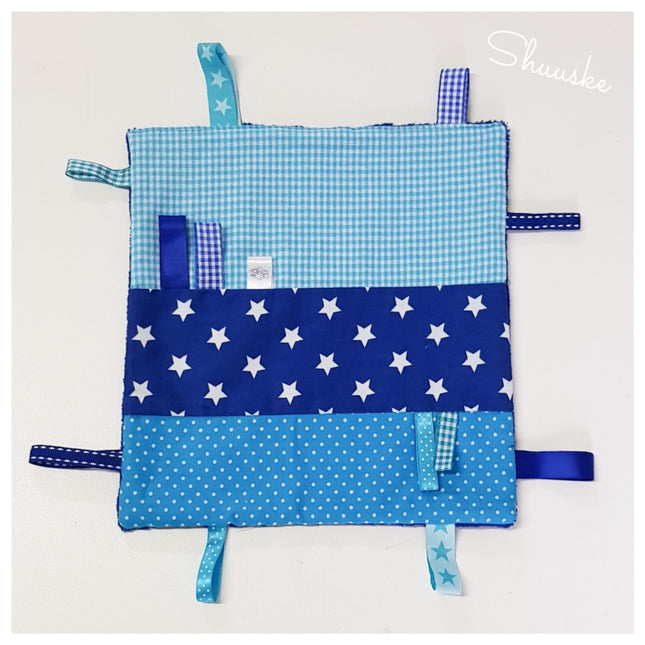 Labeldoekje (met naam) | Groot Turquoise Mix