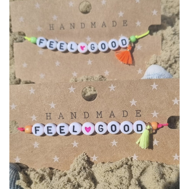 Armbandje met tekst feel good