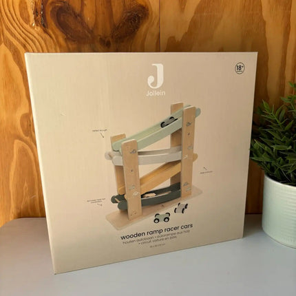 Jollein Car Roller  pastel | Houten Autobaan met naam