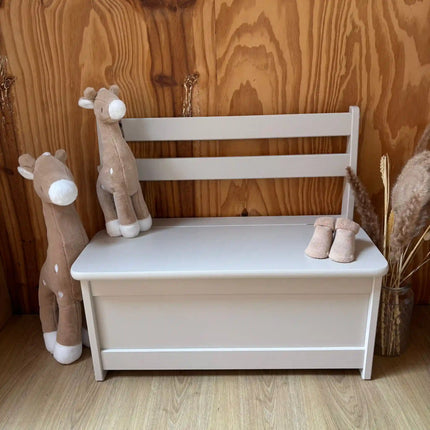 beige opbergbankje