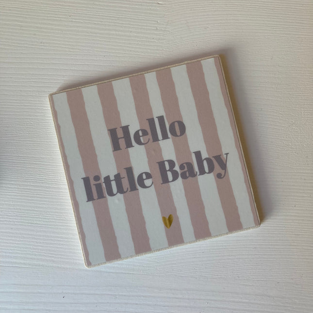 Houten Tegel Hello baby | Beige