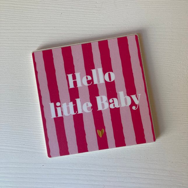 tegeltje tekst baby roze