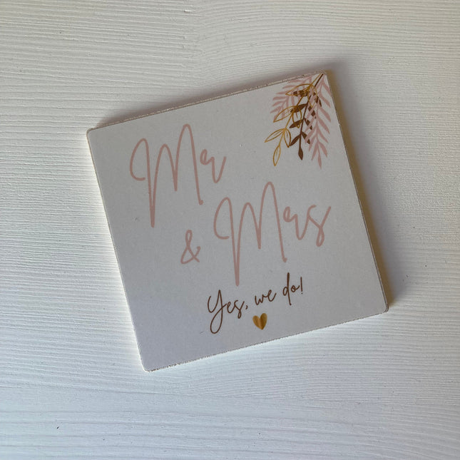 houten tegeltje Mr&Mrs