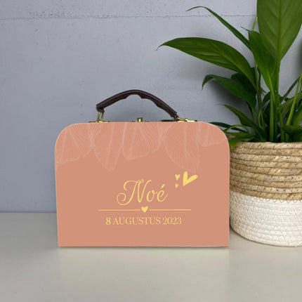 Houten Kinderkoffertje in stijl van geboortekaartje