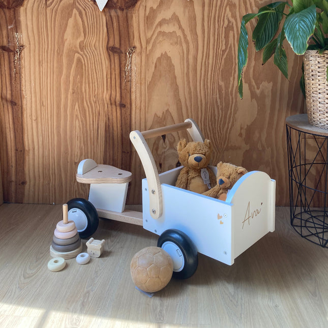 Houten loopbakfiet wit naturel