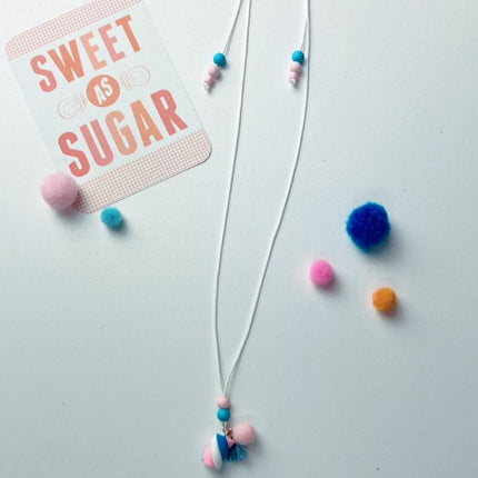 Witte touwketting met bedel