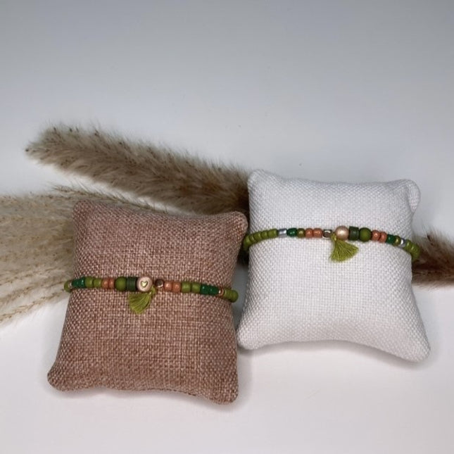 Zwart olijfgroene armbandje